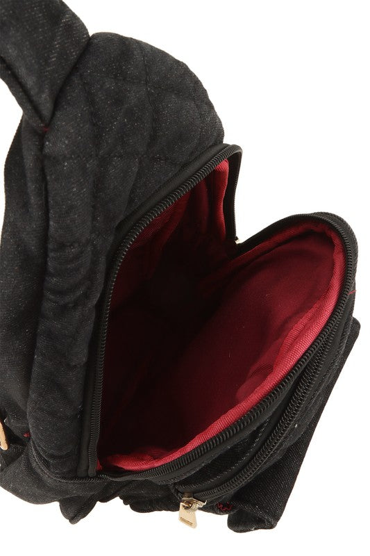 DENIM SLING BAG