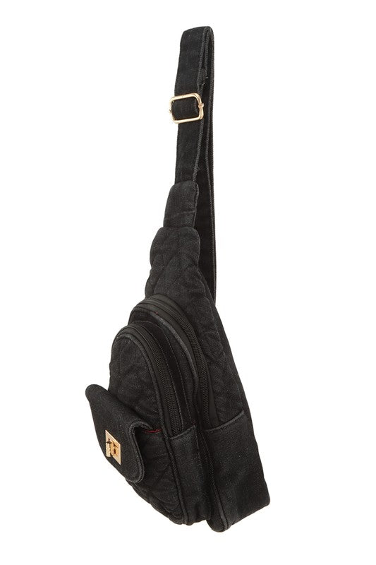 DENIM SLING BAG